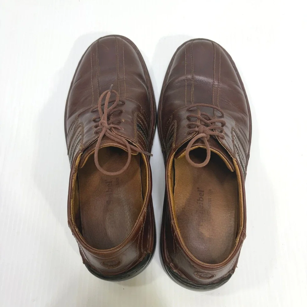 Josef Seibel Mens Brown Leather Bicycle Toe Derby Comfort Shoes EU 44 Hungary